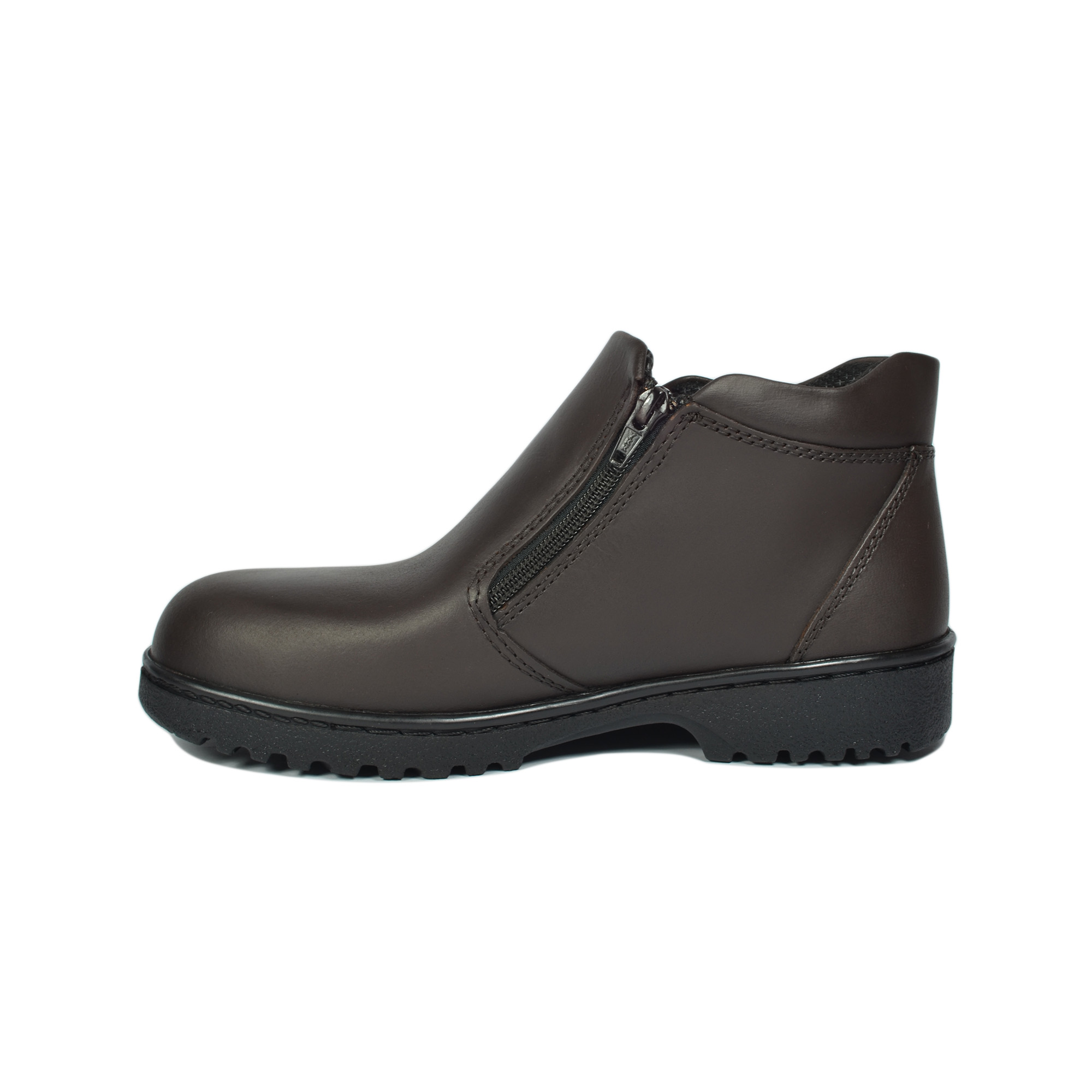 B319 しょっ WALK ABOUT® Men Double Zip-up Safety boots with Waxed buffalo